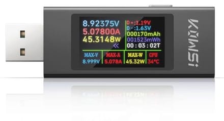 USB Tester Voltage en Stroommeter 4-30V 0-12A voor Opladen en Capaciteit