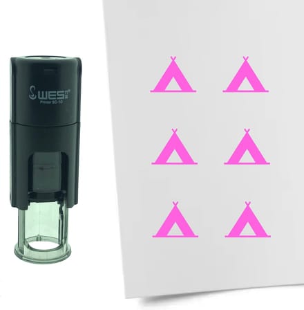 CombiCraft Stempel Tent 10mm rond - roze inkt