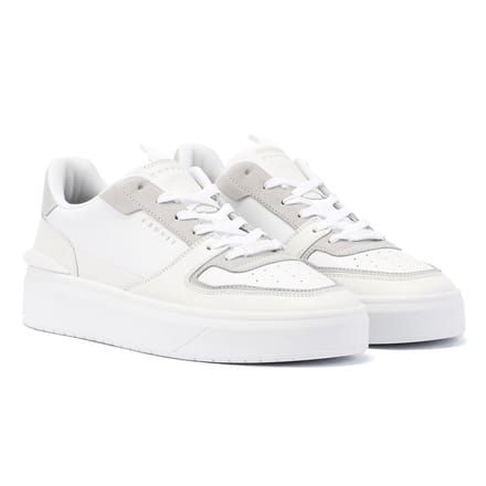 Cruyff Surefire Tennis Leather Heren Wit/Grijs Trainers