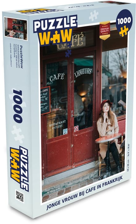 Puzzel Frankrijk - Café - Vrouw - Legpuzzel - Puzzel 1000 stukjes volwassenen