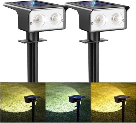 Set van 2 Solar Tuinverlichting met 3 Kleurtemperaturen voor Buitengebruik en Energiebesparing