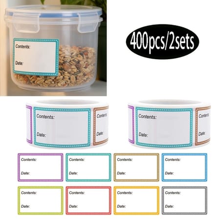 Livé® Label Stickers – 400 stuks Multicolor Datum & Keuken Labels