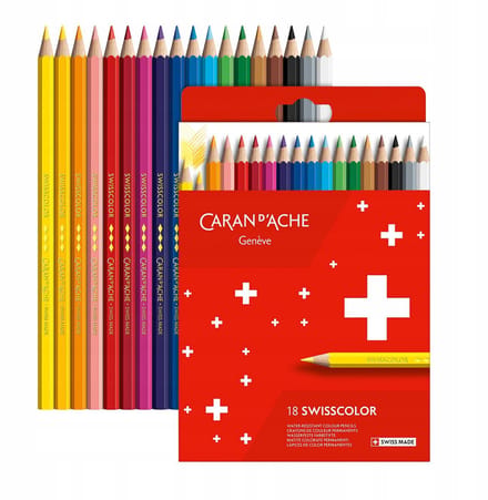 CARAN D'ACHE kleurpotloden SWISSCOLOR, etui met 18 stuks