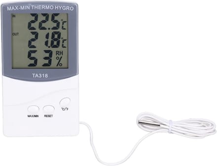 Moderne binnenthermometer en hygrometer met instelbare graden voor binnen en buiten