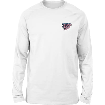DC Super Girl Embroidered Unisex Long Sleeved T-Shirt - White - M