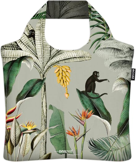 Ecozz tas Tropical Leaves - Studio Onszelf - met rits - 46x41cm