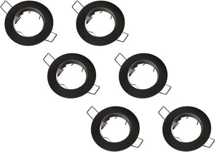 Groenovatie Inbouwspot - Rond - GU10 Fitting - Mat Zwart - 6-Pack
