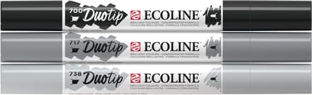 Duotip talens ecoline set 3 stuks zwart en grijs | 3 stuks