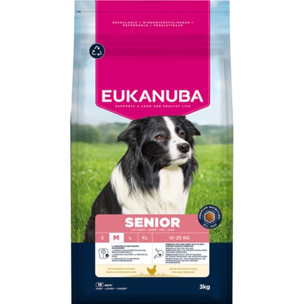 2x3kg Eukanuba Premium Nutrition Senior Medium Breed Kip Hondenvoer droog