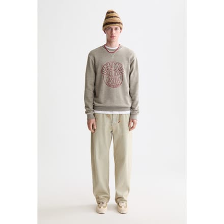 Scotch & Soda Denim Washed Artwork Sweatshirt Grey Melange Größe: S | Pullover Outlet | Herren | Grau