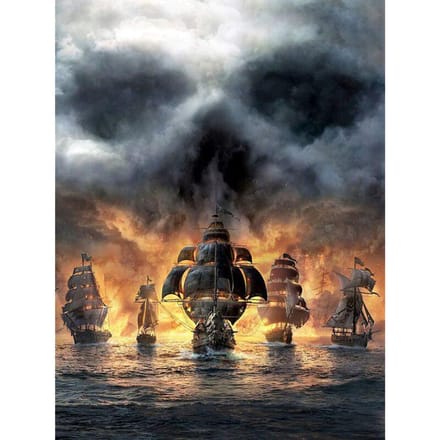 Volledige Ronde Boor Landschap Zeilboot 5D Diamant Schilderen Borduurwerk Kruissteek 20X30CM black
