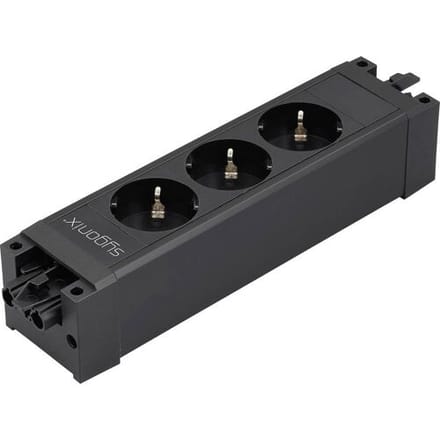 Sygonix SY-6872234 3-voudig Stekkerdoosmodule zonder schakelaar Zwart