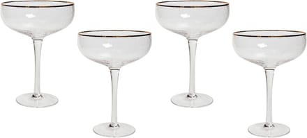 TOPAZ - Champagnecoupe set van 4 - Goud - Glas