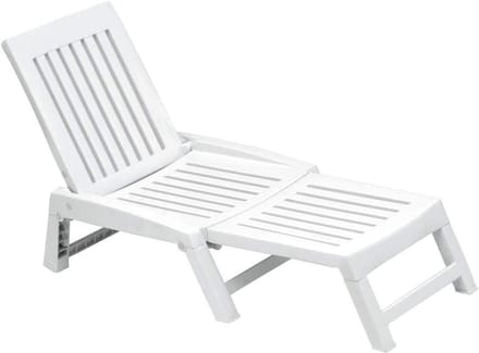 Kinderbed Chaise Longue - Zonnebed Tuin - Ontspannen Buiten - Inklapbaar Ontwerp - Niet gespecificeerd - Wit