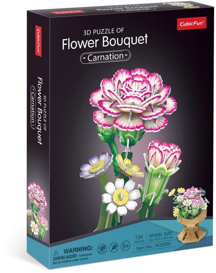 3D Puzzel Boeket Anjers - 134 Delen