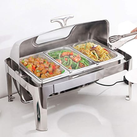 Voedselwarmer Buffet - Chafing Dish - Feesten Warm Houden - Instelbare Temperatuur - 13L Capaciteit - Zilverkleurig