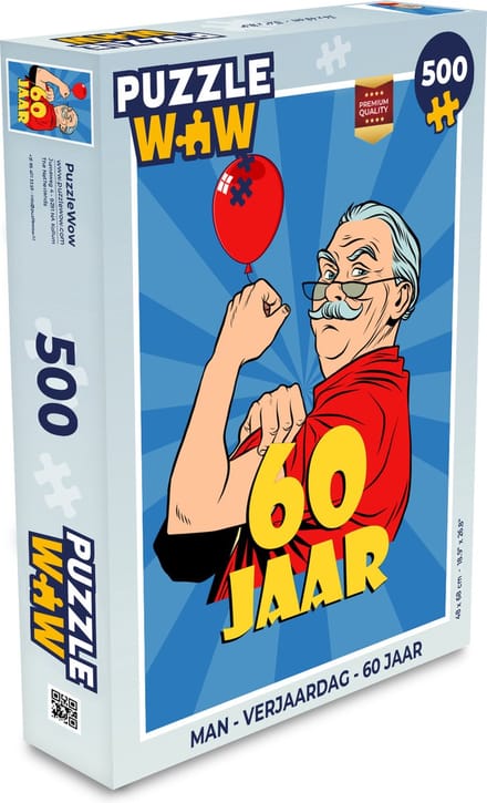Puzzel Man - Verjaardag - 60 Jaar - Legpuzzel - Puzzel 500 stukjes