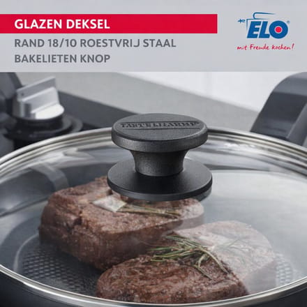 Set Koekenpan 32 cm keramiek zonder PFAS en deksel Elo Prima Cucina