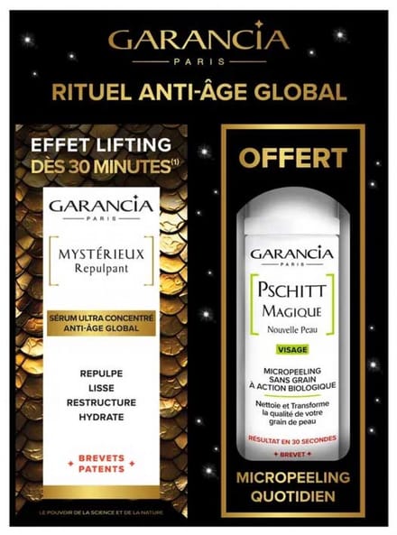 Garancia Mystérieux Repulpant 30 ml + Pschitt Magique Nouvelle Peau 10 ml Gratis