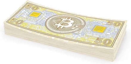 Speelgeld Bankbiljetten 50 Bitcoin - Leuke Geschenkverpakking en Feestdecoratie