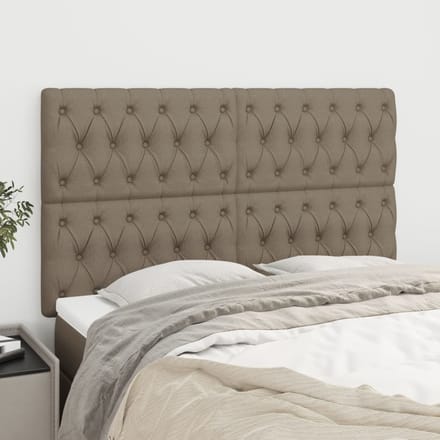 vidaXL - Hoofdbord - taupe - 160x7x118/128 - cm - Stof