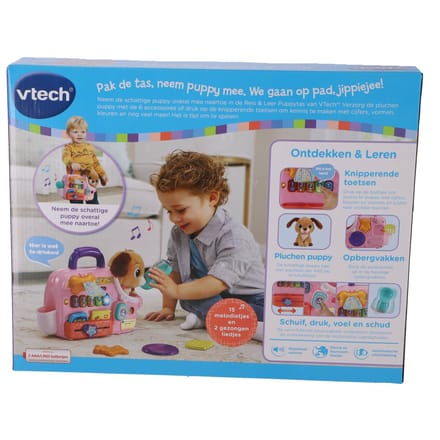 VTech Baby reis- en leer puppytas interactief speelgoed voor kinderen.