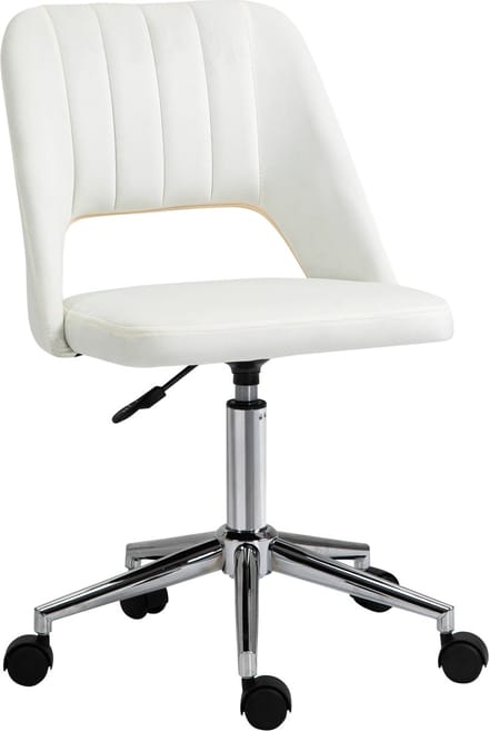 Vinsetto draaistoel - schelpvorm - verstelbaar - fluweelzacht - beige