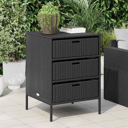 vidaXL - Tuinkast - 55x59x80 - cm - poly - rattan - zwart