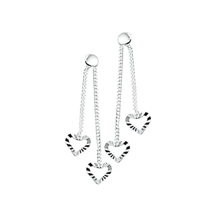 Zilver Gerhodineerd Oorhangers Hartje Gediamanteerd 1327459