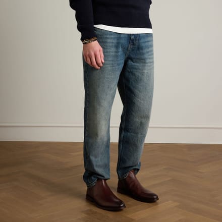 Manfield - Heren - Bruine leren Chelsea boots - Maat 45