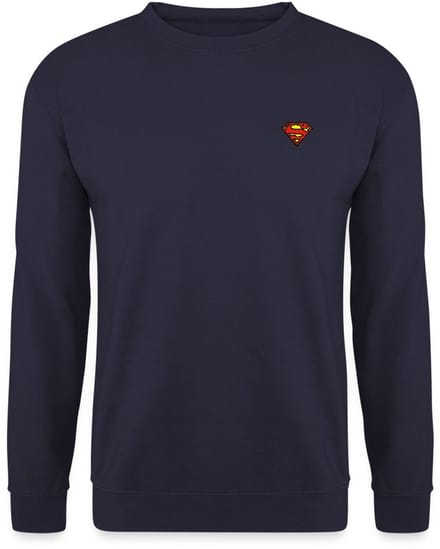 Superman klein logo S-Shield Borduurwerk Sweater Heren