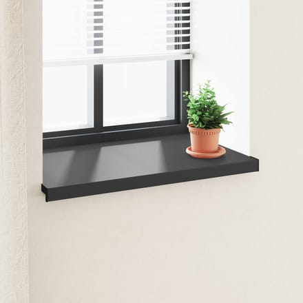 vidaXL - Raamdorpel - Zwart - met - houtnerf - 60 - x - 50 - x - 4,5 - cm - PVC