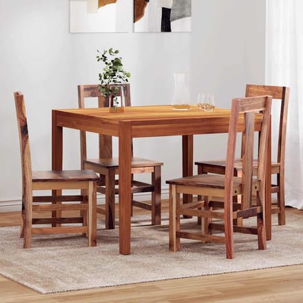 vidaXL - Eetkamerstoelen - 4 - st - massief - hout