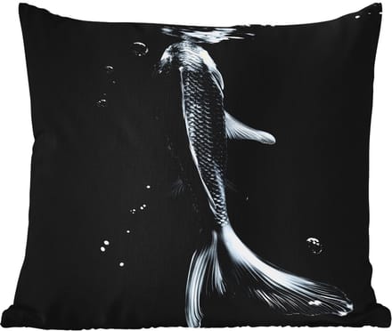 Sierkussen Buiten - Koi - Vissen - Water - Zwart - 60x60 cm - Weerbestendig