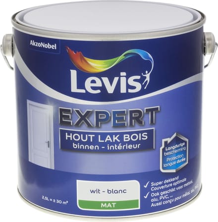 Levis - Expert Hout Lak Binnen Mat - Wit - 2,5 L