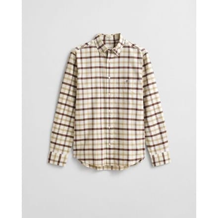 Gant Overhemd Oxford Check Button-Down Mahogany Brown / male
