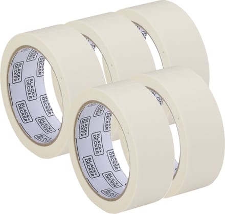Black & Decker Afplaktape/schilderstape - 5x - wit - 36mm x 25m - voor binnen/buiten