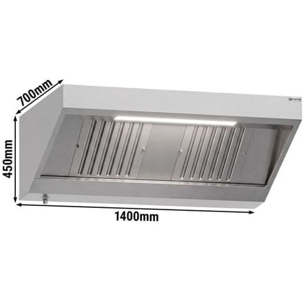 GGM Gastro Wandhaube - 1400mm - mit Filter & Lampe
