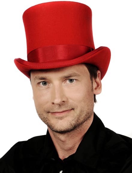 Steampunk Hoge Hoed Rood - Color Hair Carnaval Halloween