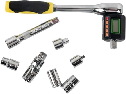 Digitale Koppeladapter - Momentsleutel Set - Precisie Afstelling - Direct Afleesbaar LCD - 3-30 Nm - Zwart