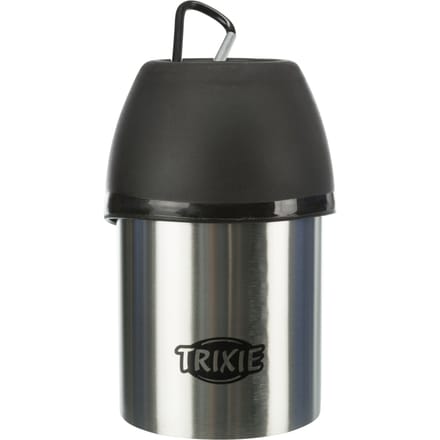 Trixie RVS Drinkfles - Waterfles voor Honden - met Plastic drinkbak - 300 ML