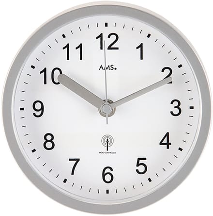 AMS badkamer - Klok - Rond - RVS - �16 cm - Wit