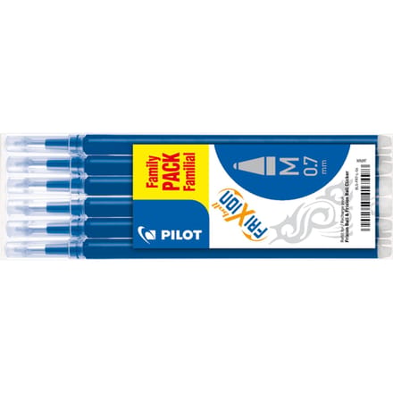 Set van 6 - Vulling FriXion Ball 0.7 - Blauw - Medium penpunt