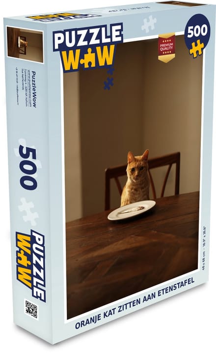 Puzzel Kat - Eettafel - Bord - Legpuzzel - Puzzel 500 stukjes