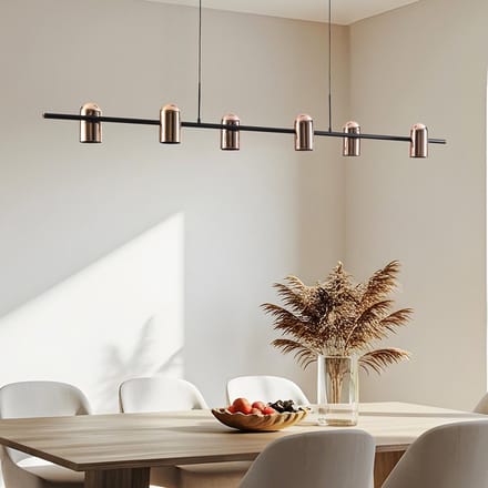 LumenXL Hanglamp Kyo, 6-lichts - zwart - goud