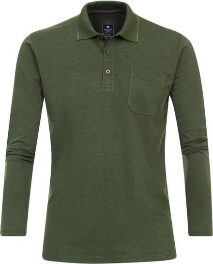 Redmond regular fit polo lange mouw - jersey - groen