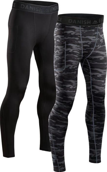 DANISH ENDURANCE Compressiebroeken - Sneldrogende Anti-Schurende Hardloopbroeken - Heren - 2 Paar - M