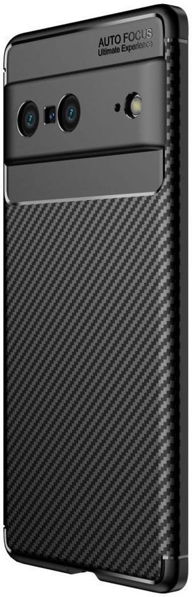 Google Pixel 7 Hoesje Siliconen Carbon TPU Back Cover Zwart
