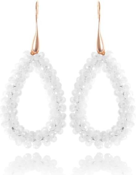 Druppel oorbellen Stardust White Goudkleurig