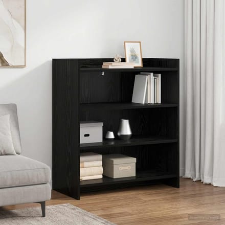 vidaXL - Dressoir - Zwart - eiken - 75 - x - 36 - x - 80 - cm - Bewerkt - hout